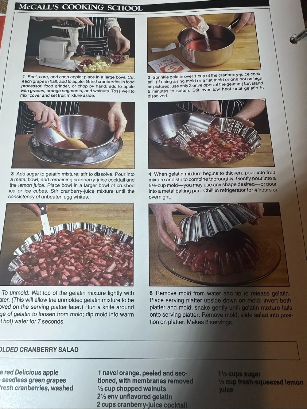 McCall's Cooking School 1986 Binder Cookbook Step-by-Step Recipes FIELD